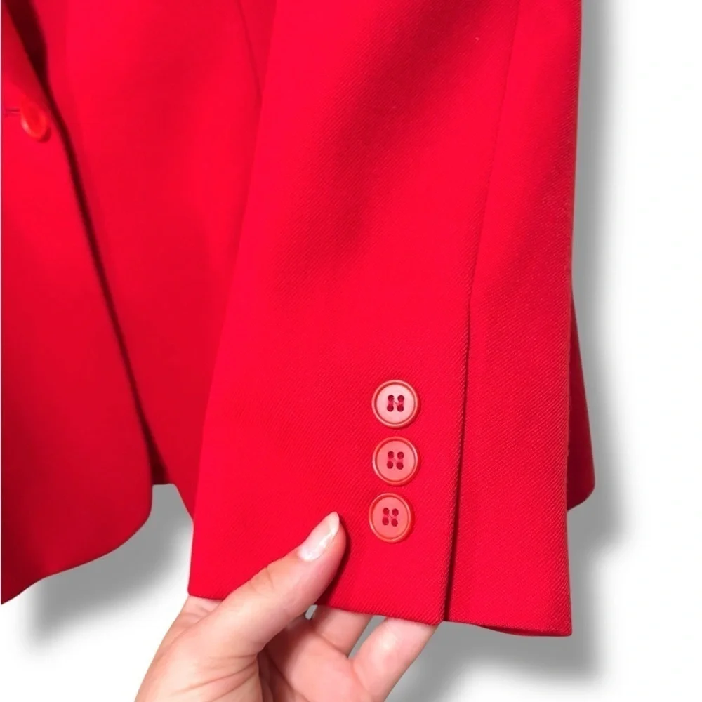 Pendleton 100% Virgin Wool Blazer in Vibrant Cherry Red Jacket Size 14